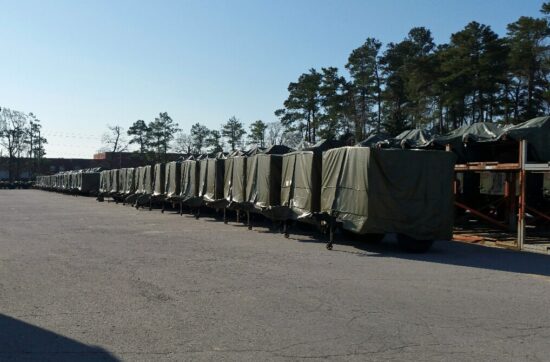 Military Trailers covered for out door storage