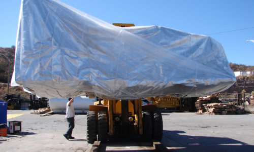Construction Equipment Packaged for Outdoor Storage