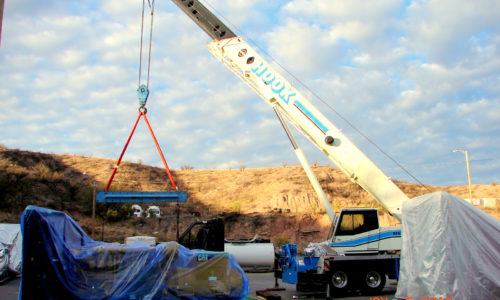 construction equipment packaged for storage