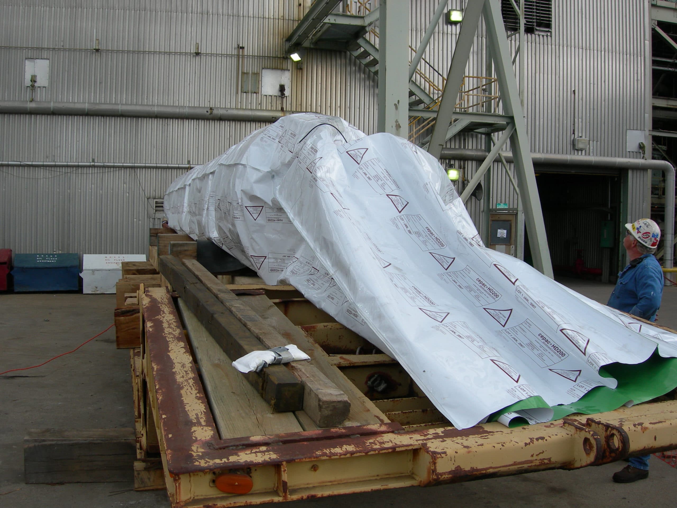 Rotor Packaged for Cross Country Transport - Corrosion Prevention Packaging
