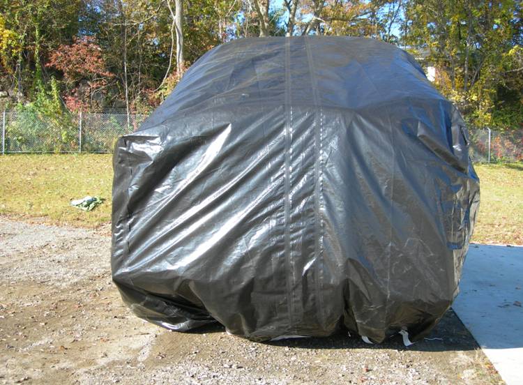 ARNG Truck Packaged for Long-Term  Outdoor Storage