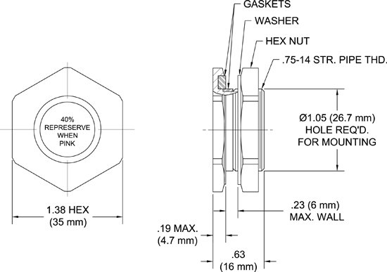 Humidity Indicator Plug TA284 - Protective Packaging Corporation