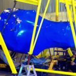 blue shrink wrap - aircraft component